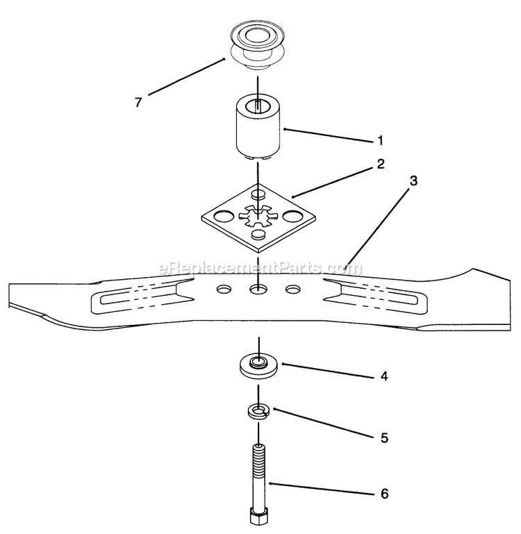 Blade Assembly Diagram and Parts List for 10761B (4900001-4999999)(1994) Lawn Boy Lawn Mower